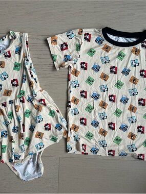 Pack of 2 matching sibling pack - dress size 12-18 / shirt 3T
